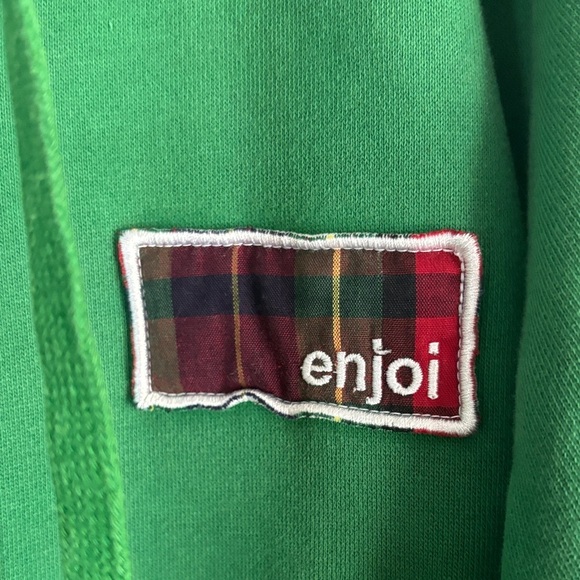 ENJOI Green Hooded Jacket with Plaid Lining - Picture 3 of 9